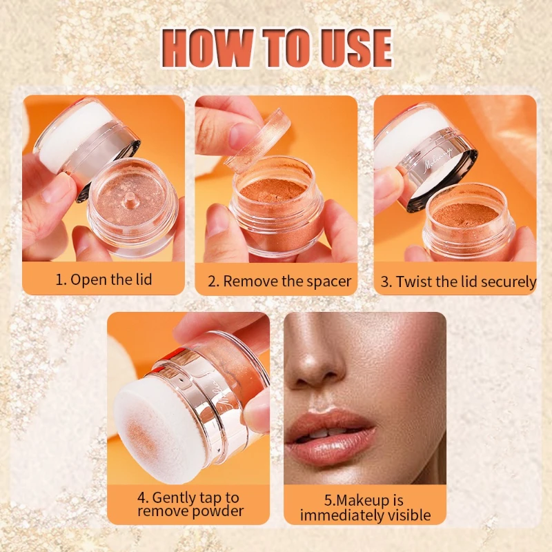 ドリームグリッターハイライターパウダーアイシャドウメイクアップ顔明るくパール三次元ハイライターパウダーシマー化粧品