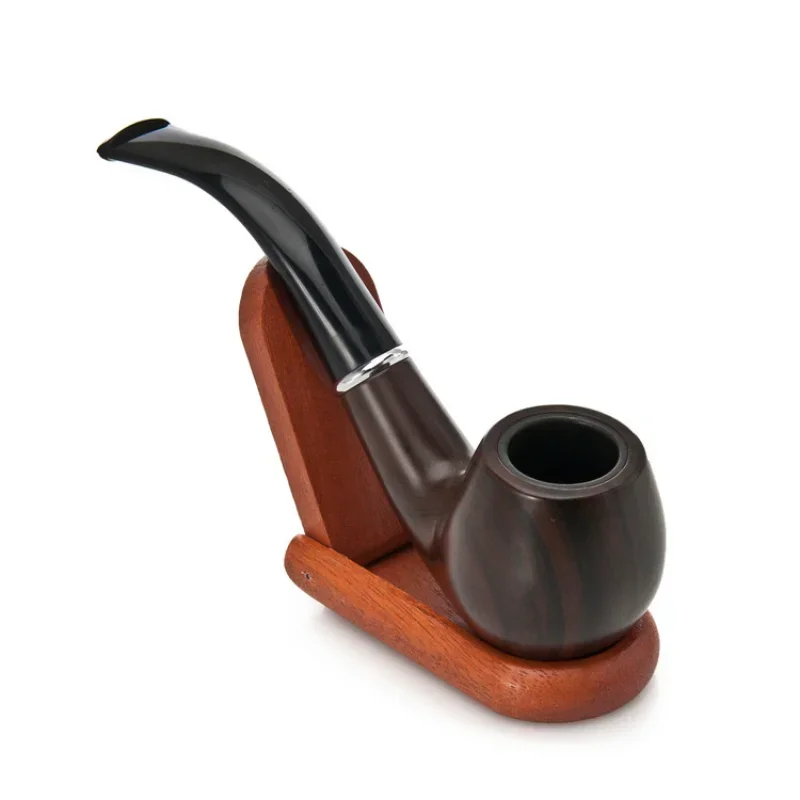 Classic Wood Grain Resin Pipe Chimney Filter Long Smoking Pipes Tobacco Pipe Cigar Gifts Narguile Gift Grinder Smoke Mouthpiece