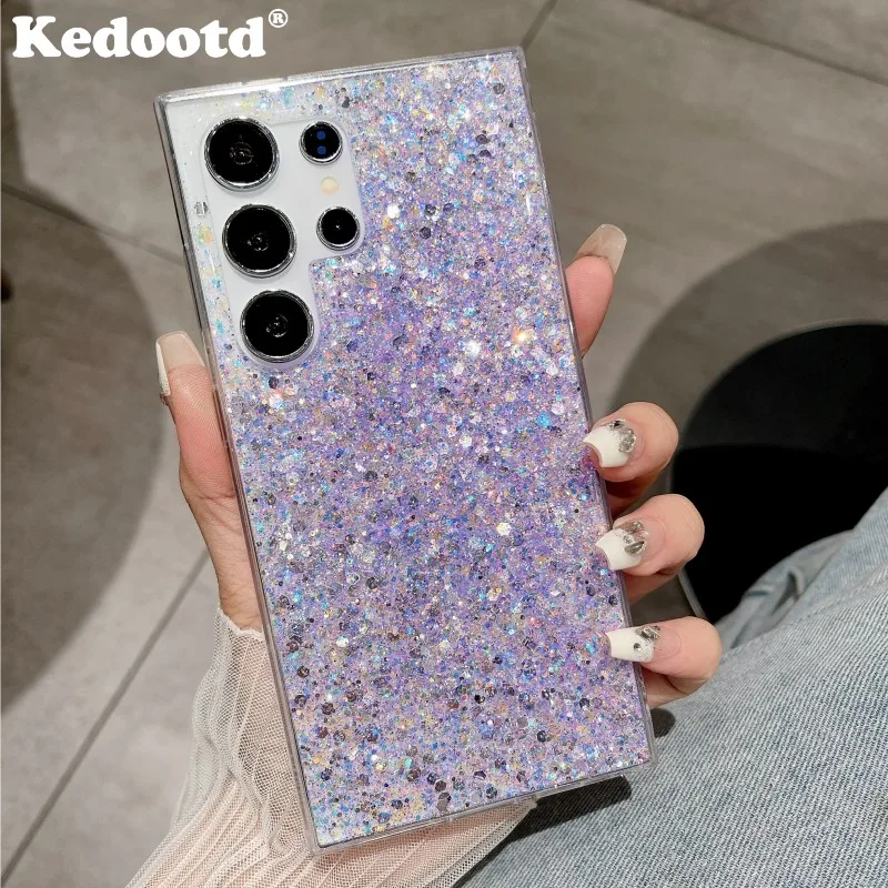Bling Pailletten Glitzer Fall für Samsung Galaxy S24 S23 plus Ultra S24 Fe A55 A35 A25 A54 A34 A23 stoß feste glänzende Abdeckung Stoßstange