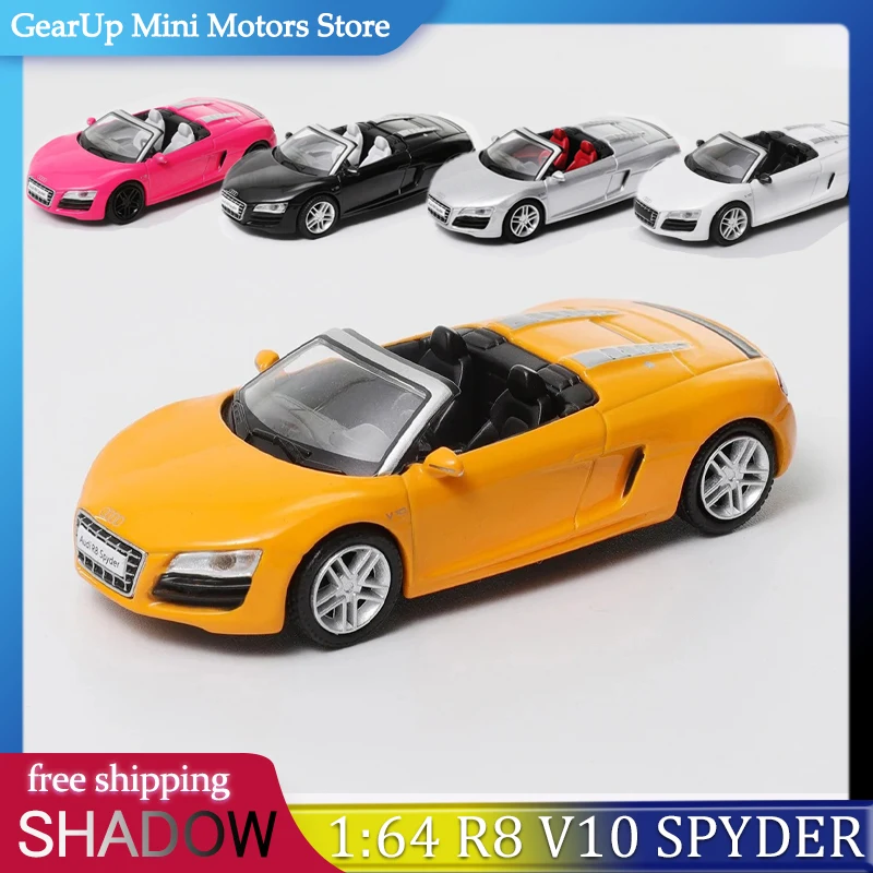 

Shadow 1:64 Audi R8 V10 Spyder New Pre-order 5.2L V10 NA Engine Iron Man 2 Debut Replica Premium Diecast for Supercar Fans Toy