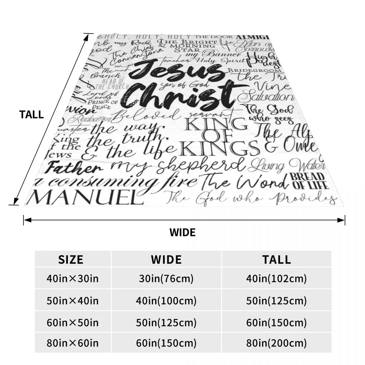 The Names Of God Yeshua Jesus Christian Blankets Flannel Sofa Throw Blanket Lightweight for Home Bedroom Throws Bedspread Quilt