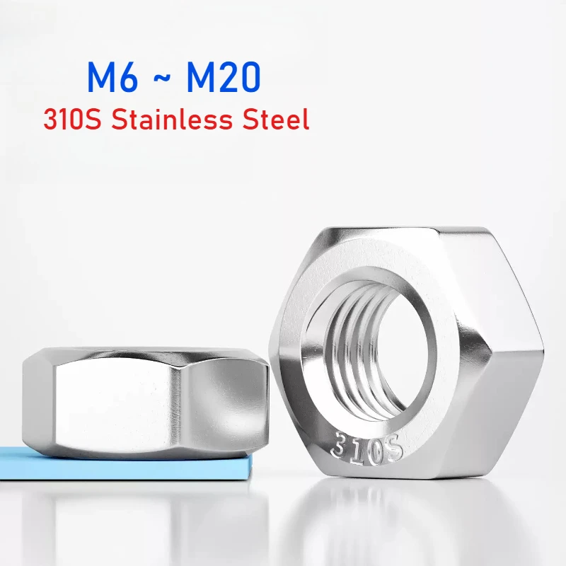 M6 M8 M10 M12 M14 M16 M20 310S Stainless Steel Metric Thread Hexagon Nuts GB6170 High-temperature Resistant