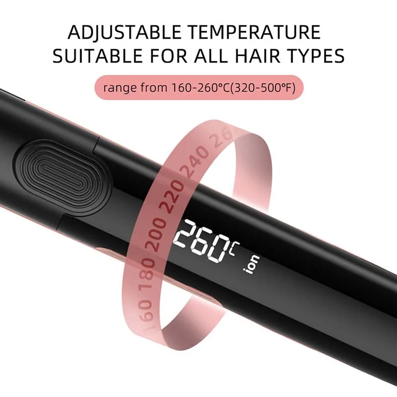 Professional Flat Iron Negative Ion Ceramic Hair Straightener Electric Fast Heat-Up Salon Styling Straightener Iron view 5