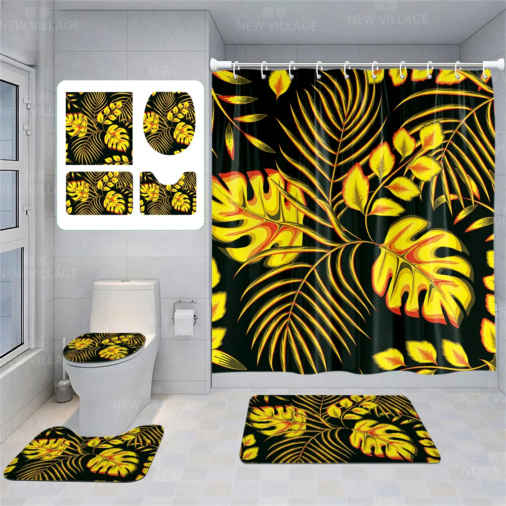 

Шторы для домашнего душа, декоративные водонепроницаемые тканевые Нескользящие коврики для ванной, занавески с поглощением воды в современном скандинавском стиле бохо, растения