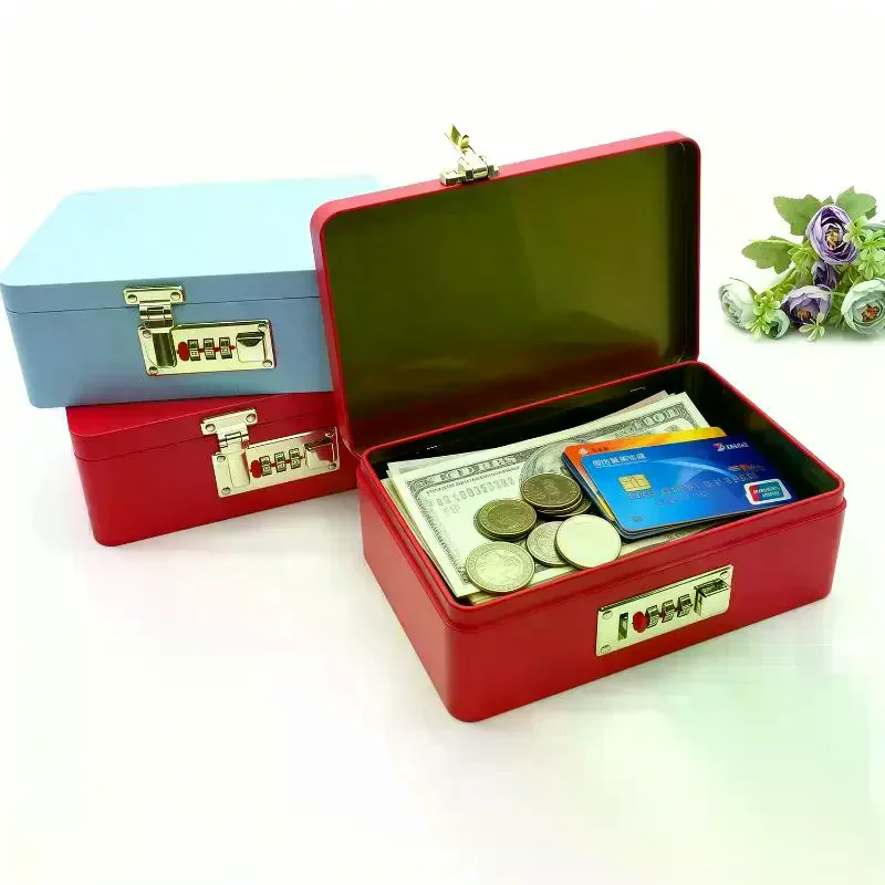 Piggy Bank Organizer With Lock Iron Box Password Lock Money Saving Coin Box Treasure Box For Cash Dollars Cents Kid Gift 1Pcs