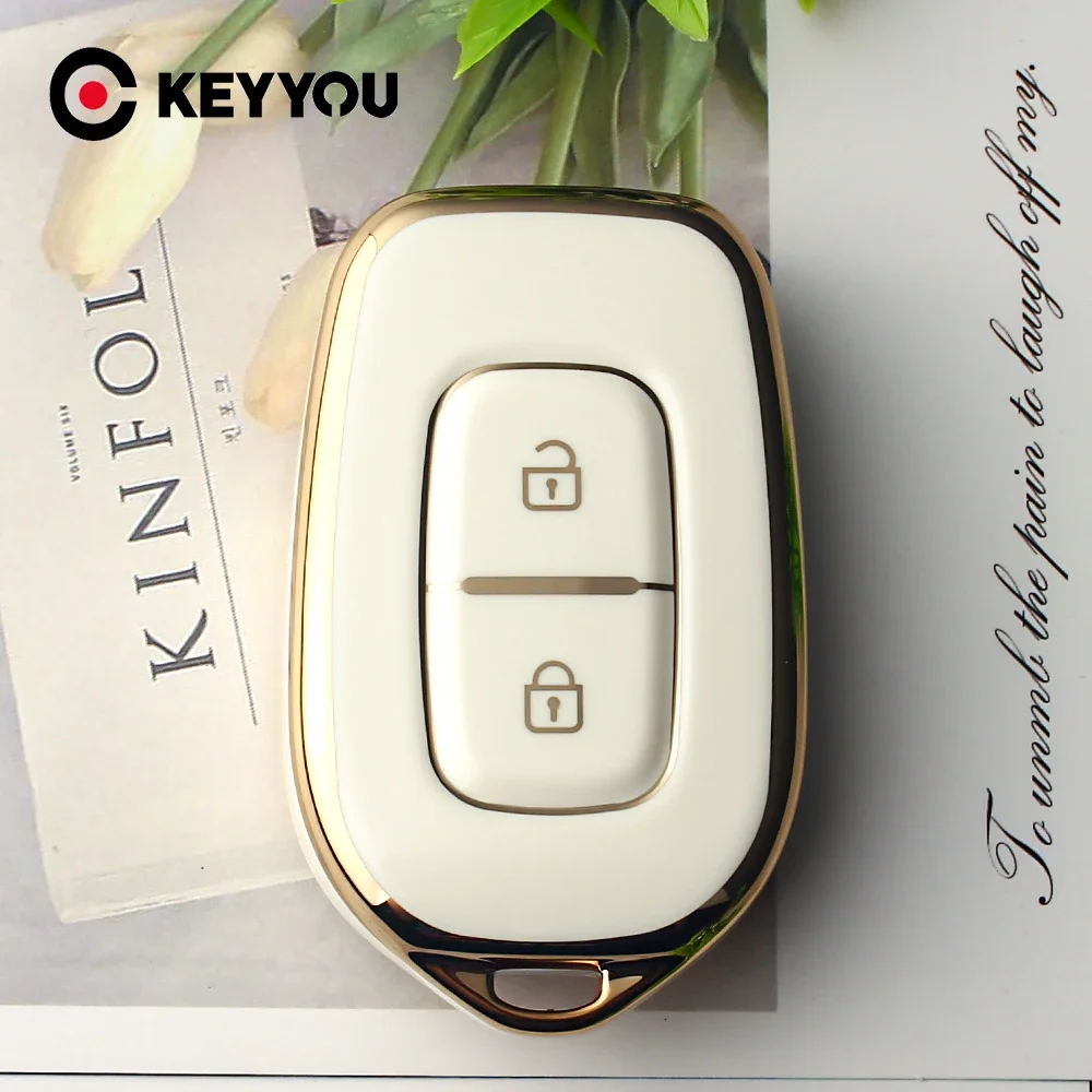 KEYYOU for Renault Kwid Traffic Symbol fit Dacia Sandero Logan Duster 2016 2017 2018 Protect Shell TPU Car Key Case