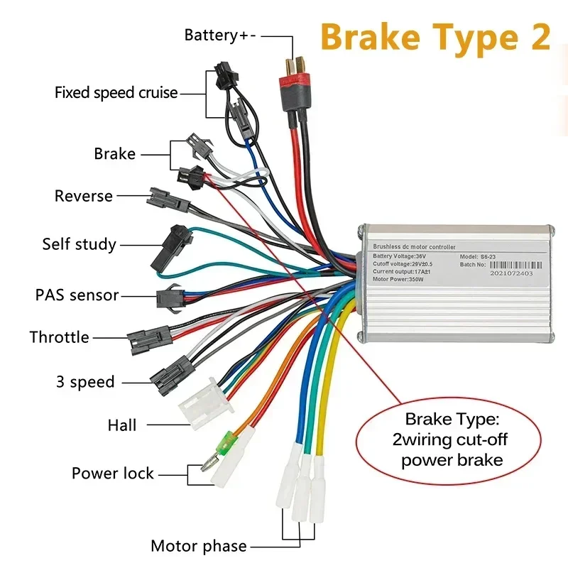 Bicicleta Electric Brushless Controller 25A 36V 48V 500W 350W Electric Scooter BLDC Controller For Scooter Bicycle Accessories