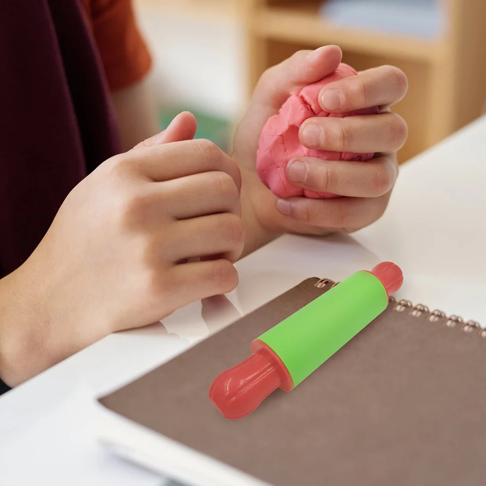 Rouleau à Épingle en Argile pour Enfant, Pâte à Rouler Peinte, Tractée, Ticine, Jus de Voyage, Bâton