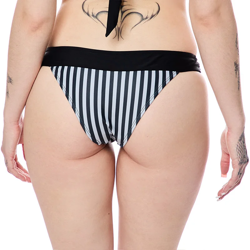 Summer Dark Gothic Y2k Millennium Hot Girl Style Rivet Striped Bikini Set European and American Retro Sexy Style Bikini Set emo view 6
