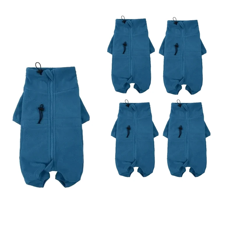 

Dog Winter Coat Soft Fleece Pullover Pajamas, Pet Warm Cold Weather Jacket Vest Cozy Jumpsuit Apparel Clothes