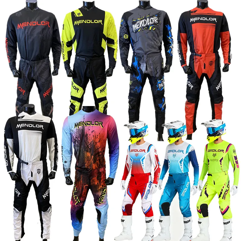 2025 MENDLOR New Off-Road Motorcycle Racing Suit, Mountain Bike Riding Set, Breathable Quick Drying Riding Suit