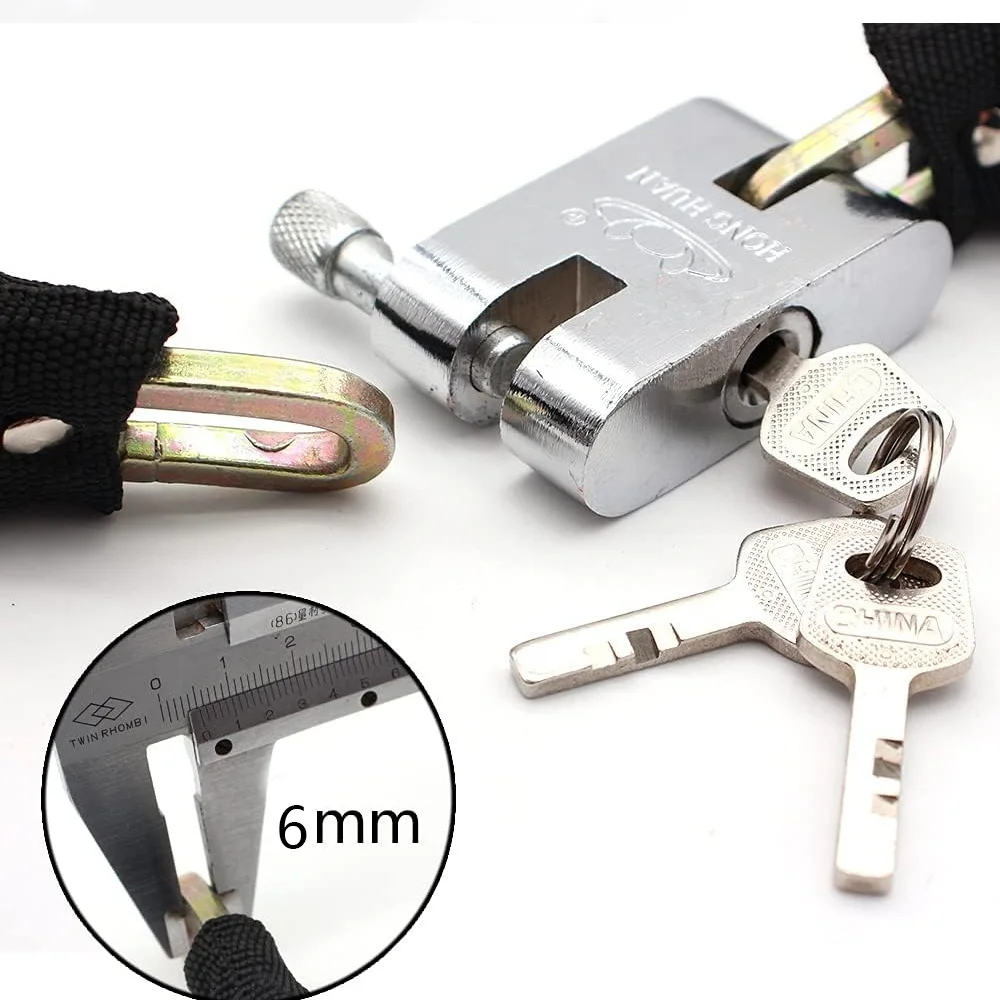Heavy Duty Motorcycle Chain Lock, Anti Drill Scratch Resistant Portable Security Key Lock for Bike Scooter - view 3