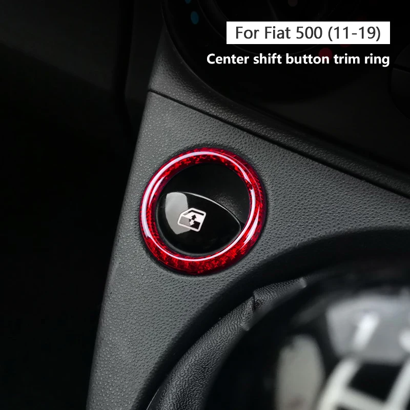 2012-2024 For Fiat 500 Abarth 595 695 Gear Circle Genuine Carbon Fiber 3D Decoration Sticker