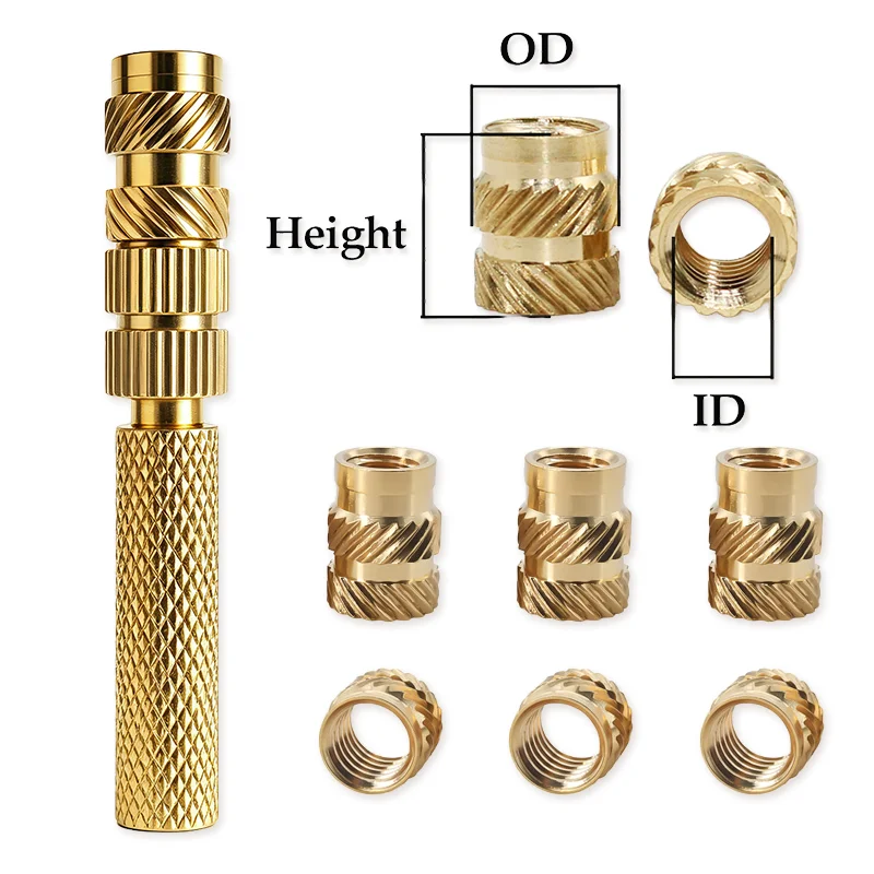 Heat Set Insert Tool Tips M2 M3 M4 M5 Soldering Iron Press Tool for Plastic 3D Printer Brass Metric Knurled Threaded Inserts Nut