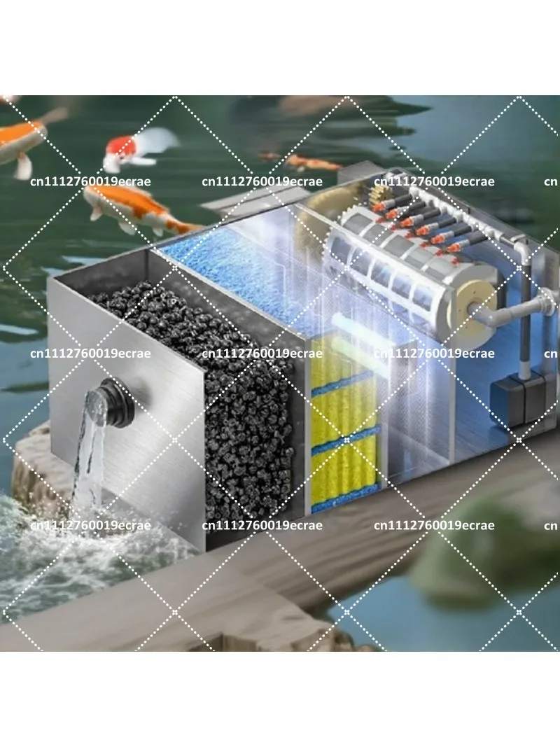 Stainless Steel Pond Filter Auto Backwash Drum Filter for Koi Fish Pond