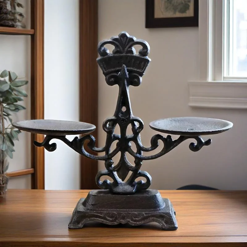 

Cast Iron Platform Scale Decoration Creative Retro Handicrafts Home Garden Square Religious Temple Antique Decoration