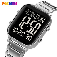 SKMEI Genuine Men's Electric Watch Life Waterproof Stainless Steel Watch Clock EL Luminous Countdown Double Time Wristwatch 2259