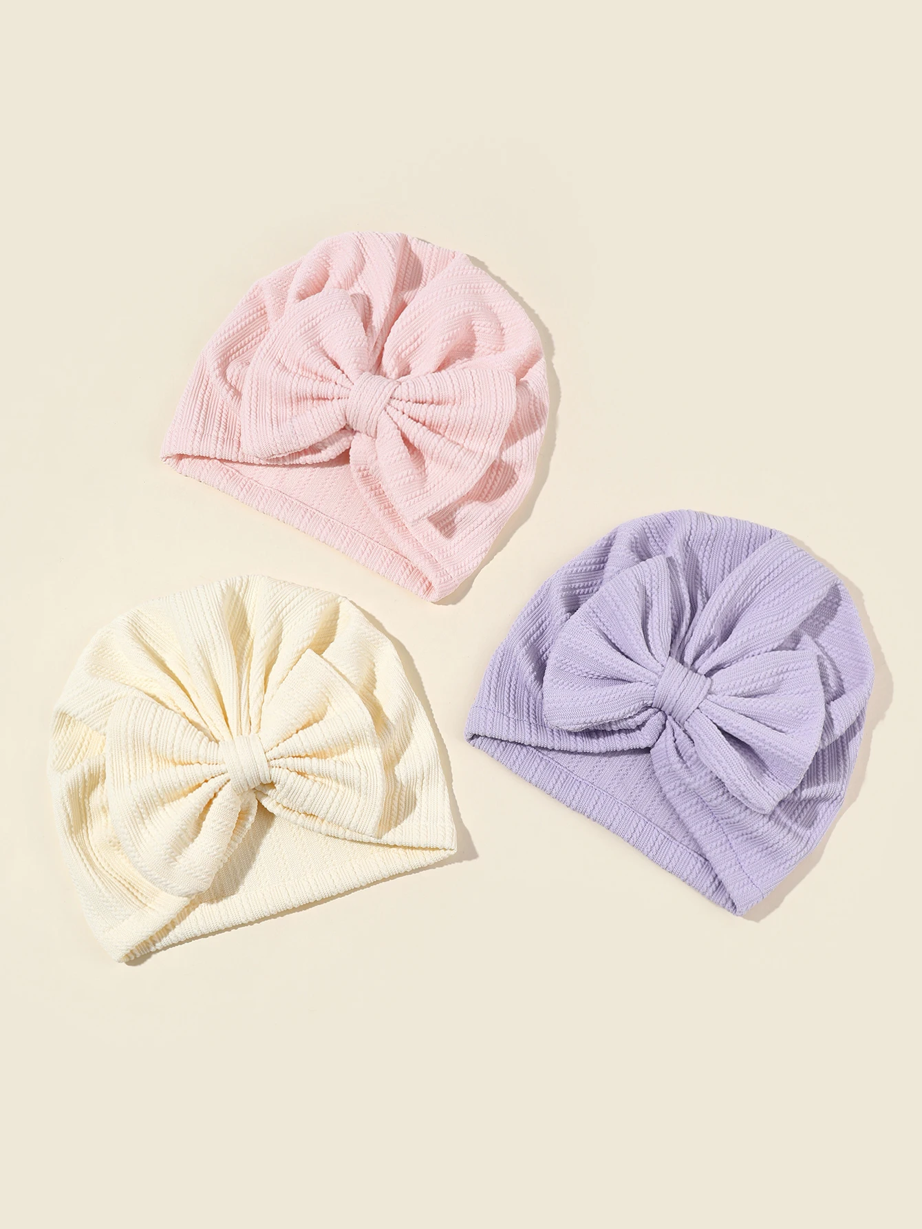 3pcs/pack Little girl Bowknot Cap Baby Girl Turban Hat for Newborn Bebe Boy Srping Autumn Caps Infant Hair Accessories