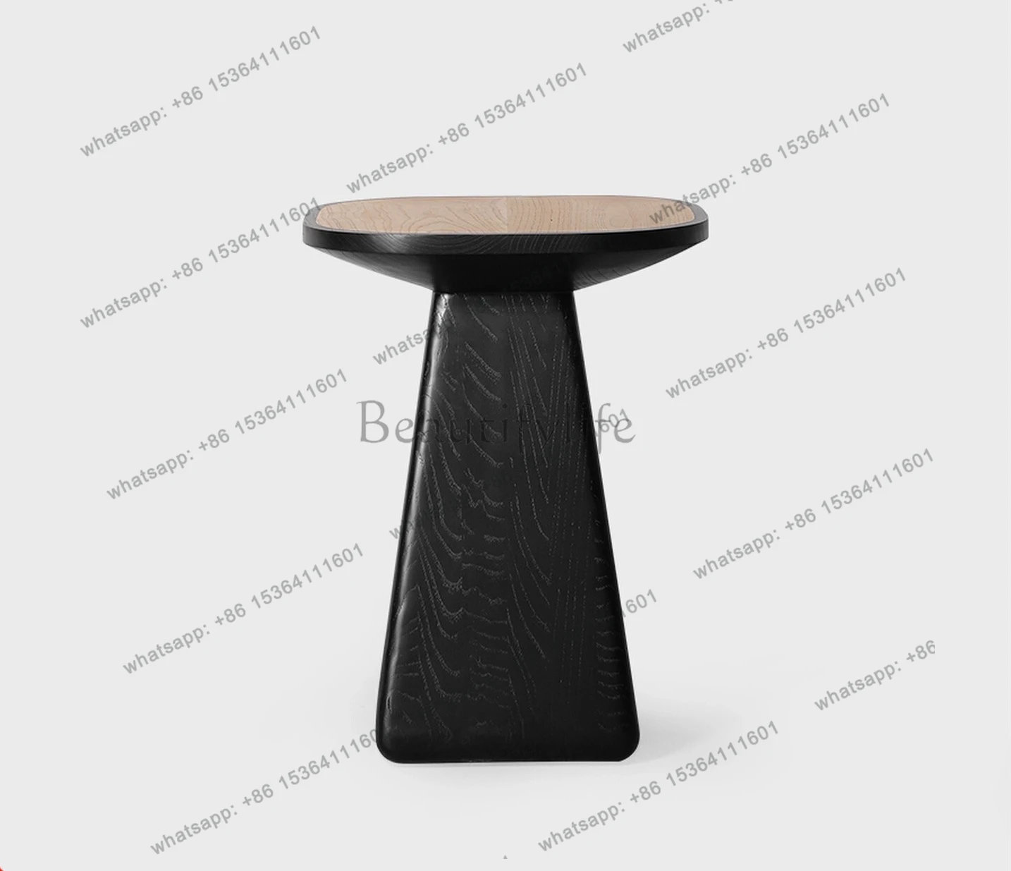 

Italian minimalist solid wood sofa edge few living room designer creative wabi-sabi wind bed edge few