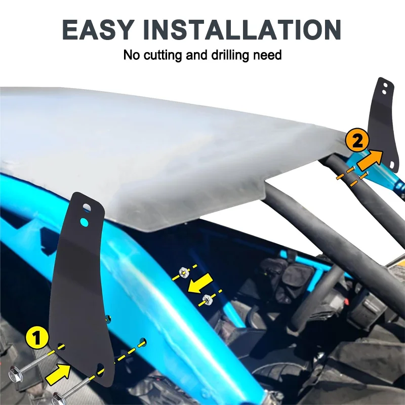 Black Upper Windshield Roof Curved LED Light Bar Bracket for Can-am Maverick X3 42