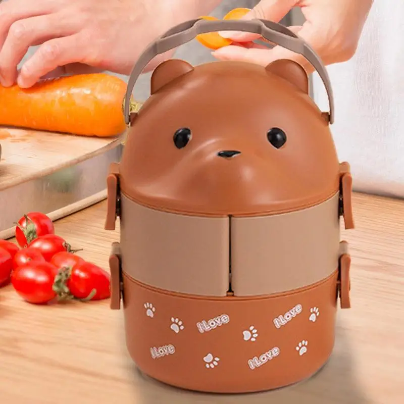 Bento Lunchbox For Kids Cute Bear Leakproof Lunch Containers For Hot Food Thermos Lunch Box Thermal Boxes Kitchen Gadget