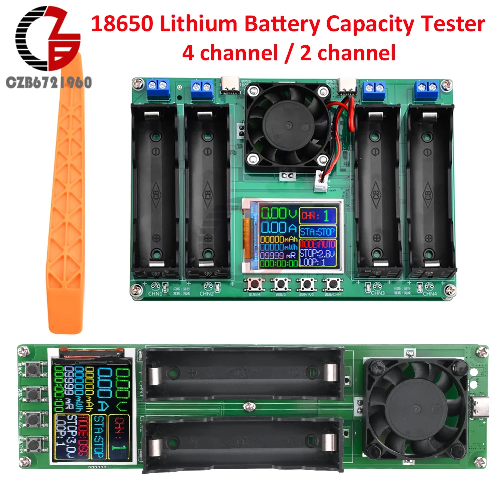 18650 Lithium Battery Capacity Tester MAh MWh Internal Resistance Tester Auto Charging and Discharging Module Power Detector 