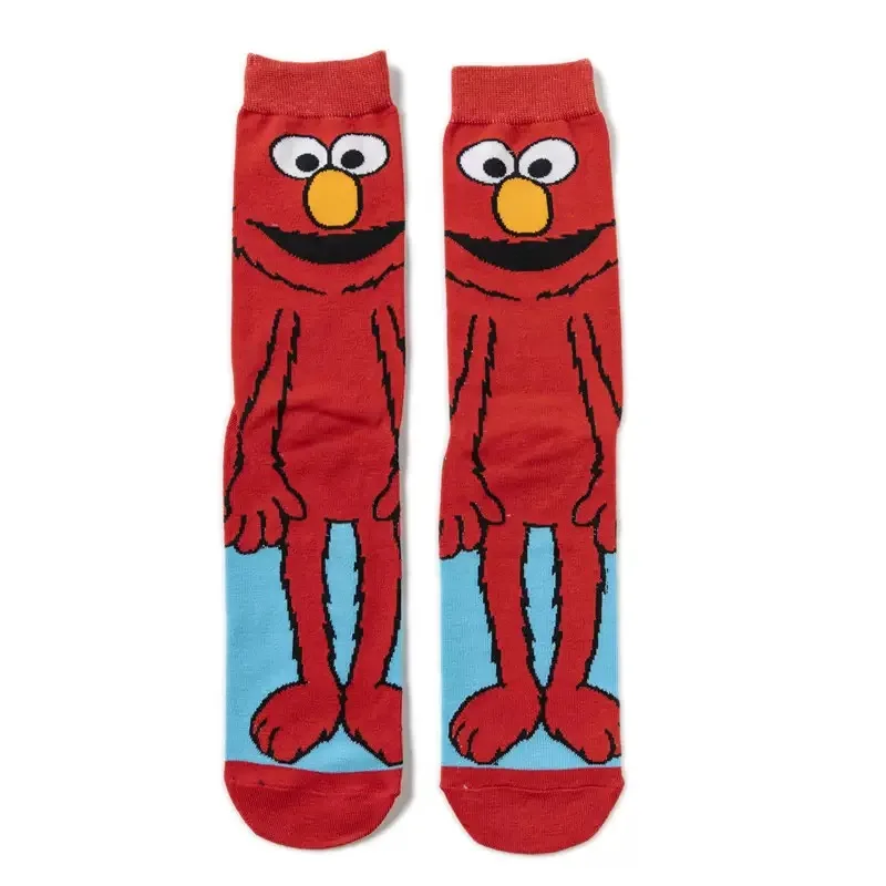 Street Socks Rote Elmo Blaue Cookie Guy Gelbe Big Bird Cosplay Baumwoll-Personalitätssocken Trendige Strümpfe Stricksocken Weihnachten – Detail 14
