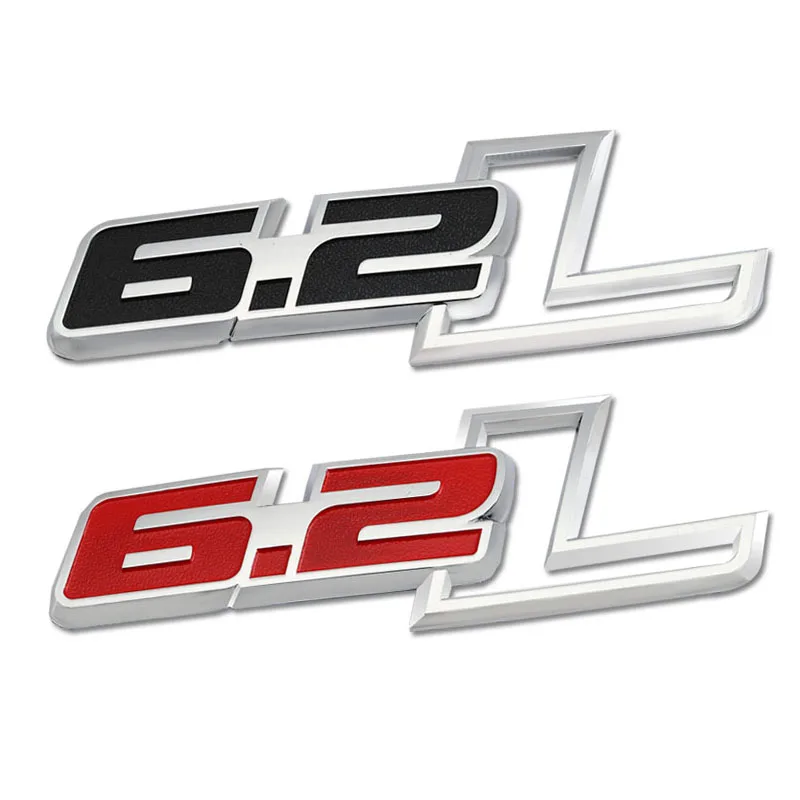 3D Car Stickers Emblem 6.2L Logo Badge Decals for Ford F150 6.2L Hummer H2 Chevrolet C7 Camaro 6.2 L Mercedes Dodge Challenger