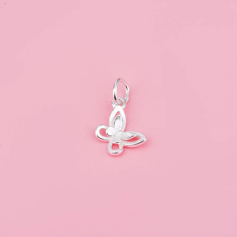 S925 Sterling Silver DIY Accessory Vintage Key Butterfly Christmas Bell Tag Pendant Hand-beaded material accessories