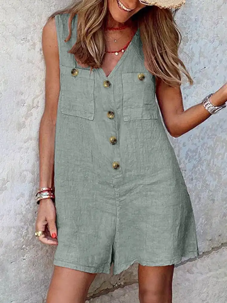 

Jumpsuits Casual Sleeveless Rompers 2023 Summer Womens One Piece Shorts Oversized Short Jumpsuit Women Loose Harajuku Overalls