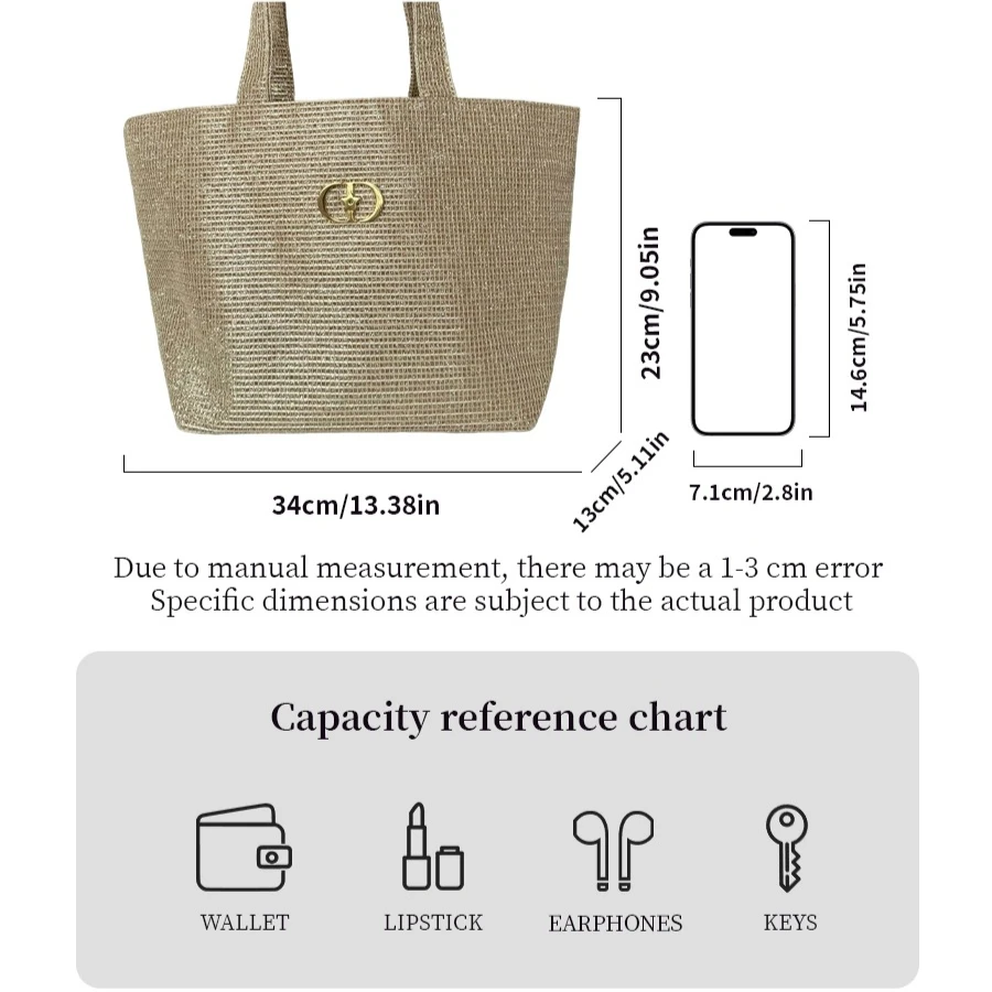 Dior’s bag Elegant Golden Sparkle Woven Makeup Bag CD Metal Logo Star Zipper Pull Fashion Travel Wash Pouch Ideal Gift For Women - view 6