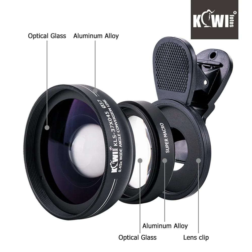 Professional Smartphone Camera Lens Kit Professional 10X Macro Clip Lens Wide-Angle Camera Photo HD 0.45x Super Wide Angle Lens
