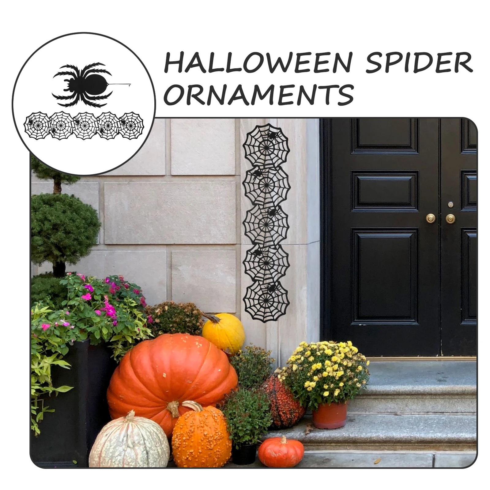 

2pcs Spider Web Table Flag Non Woven Halloween Decorations Outdoor Indoor Wall Cobweb Layout Pendants Simulated Spiders