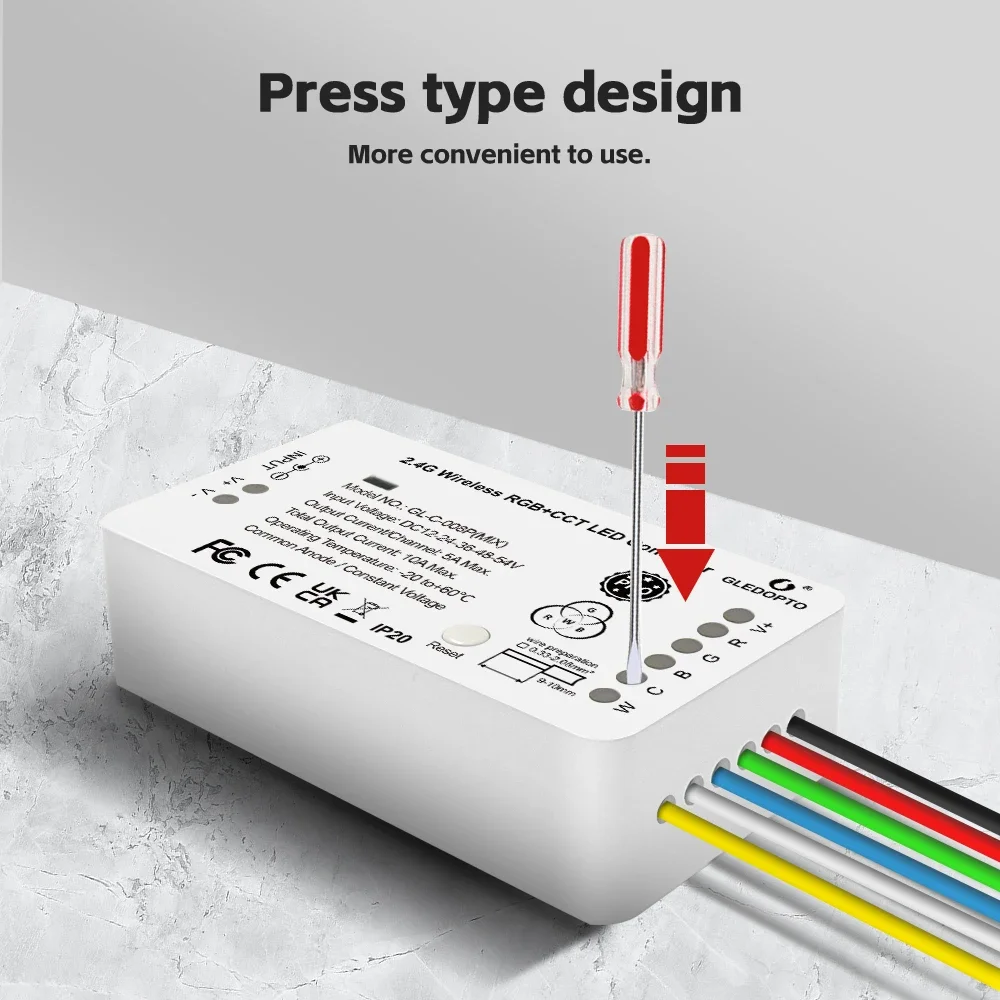GLEDOPTO (RGB+W ) 12-24V ZigBee LED Strip Controller  Alexa Tuya SmartThings App 2.4G RF Remote Control
