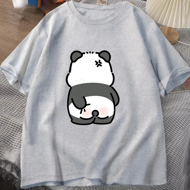 Panda Angrily Scratches Its Butt Printed T-shirts for Unisex Summer Tee Shirt Men Women Casual Short Sleeve Round Neck Top Tees