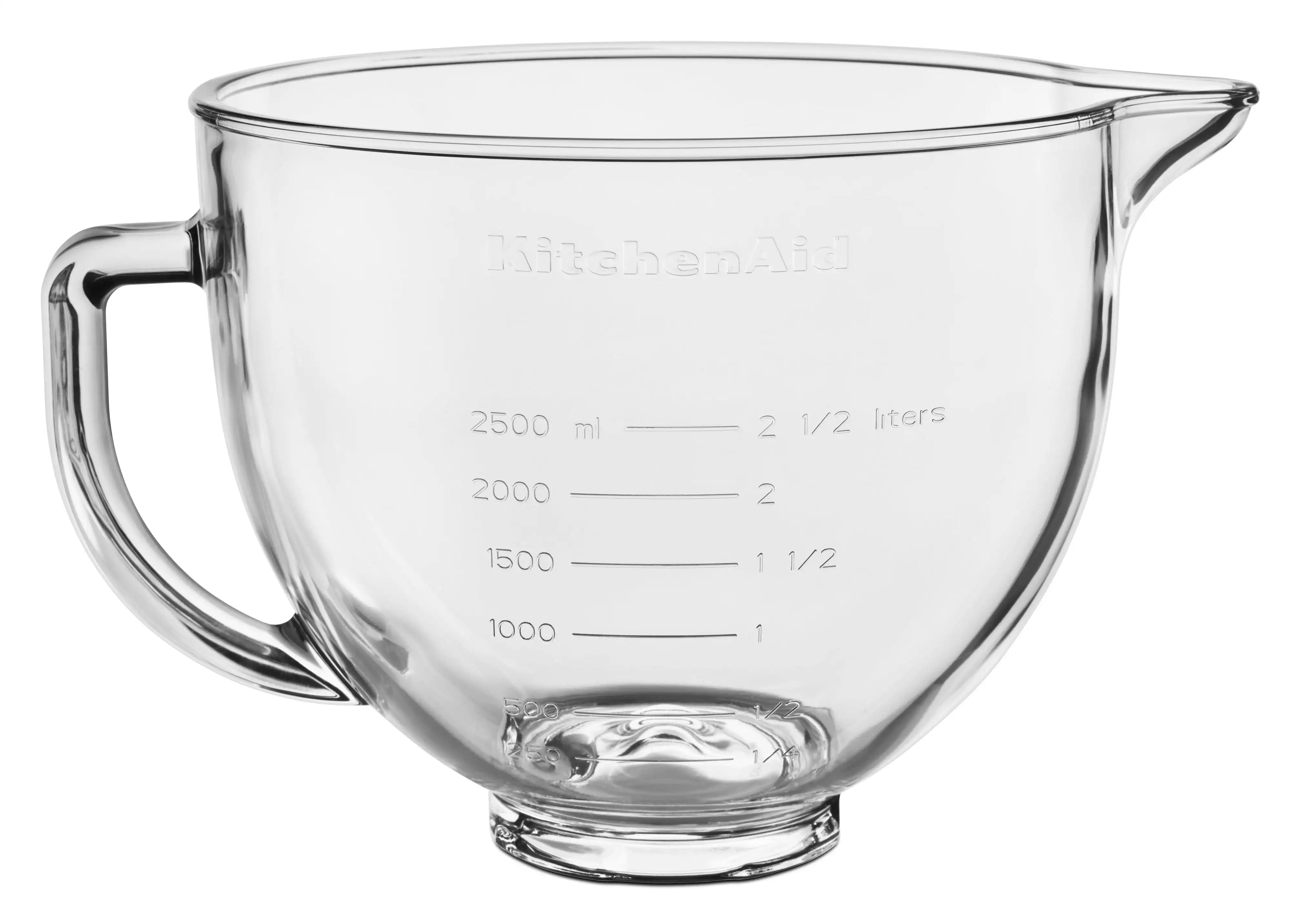 

5 Quart Tilt Head Glass Bowl with Measurement Markings Clear Design