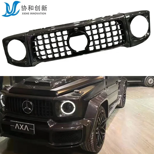 Carbon Fiber Car Front Bumper with Grill Car Modification Part for Mercedes Benz G class G63