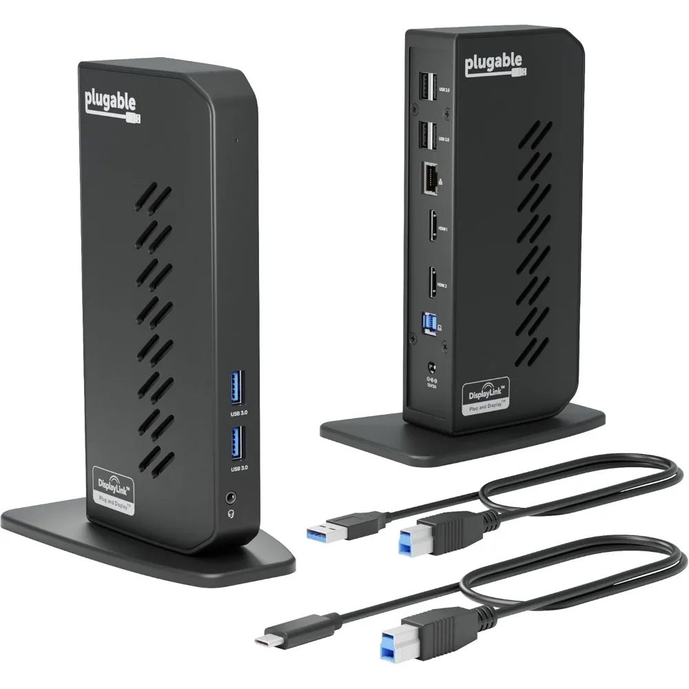 

Universal USB 3.0 and USB-C Docking Station with Dual HDMI, Gigabit Ethernet, Audio for Windows, Mac, ChromeOS