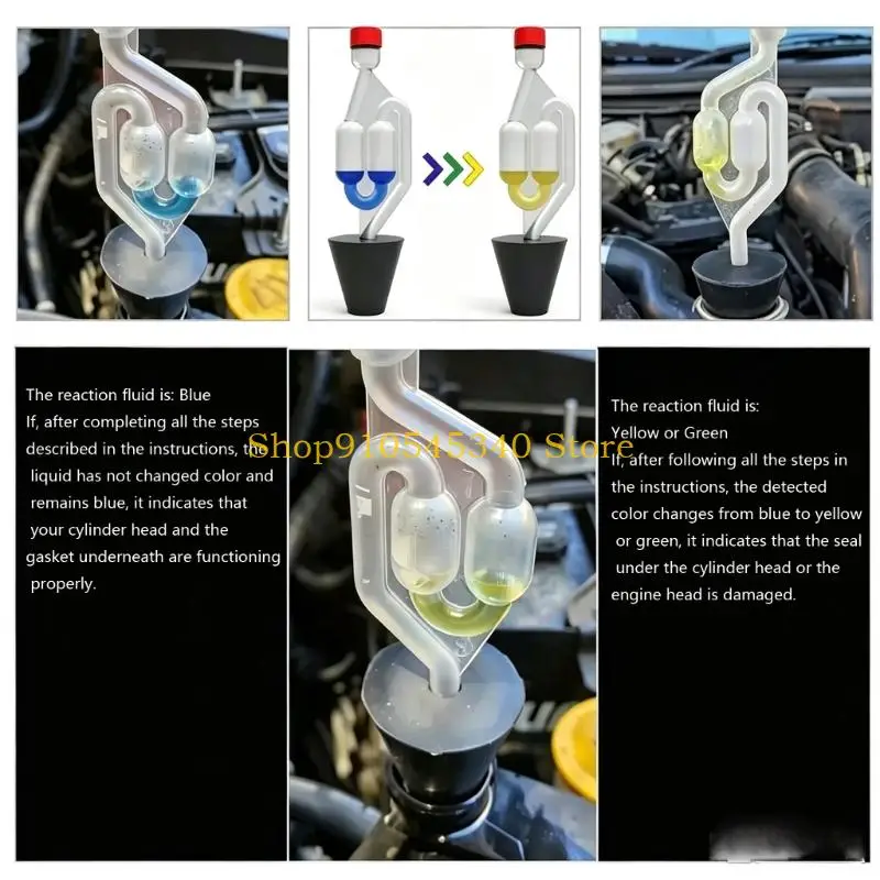 U2JA Engine Sealing Check Kit with Manual Squeeze Bulb and Test Liquid, Supports Focused Combustion Chamber and Cylinder Head