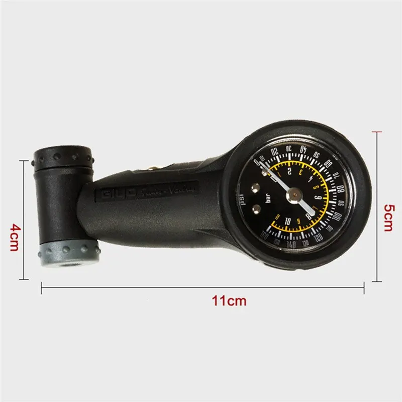 160 PSI Bicycle Tire Air Pressure Gauge Mini Mountain Road Bike Air Tire Meter Measurement For Presta Valve/Schrader Valve