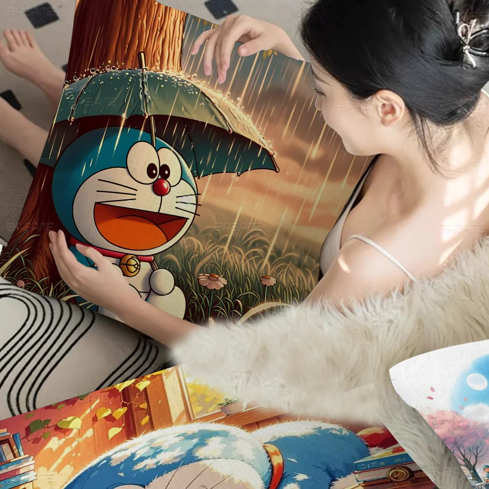 Japanese Cartoon D-Doraemon Pillow Case Cushion Cover Car Throw Pillow Case For Sofa Car Christmas Gift 40x40cm 45x45cm