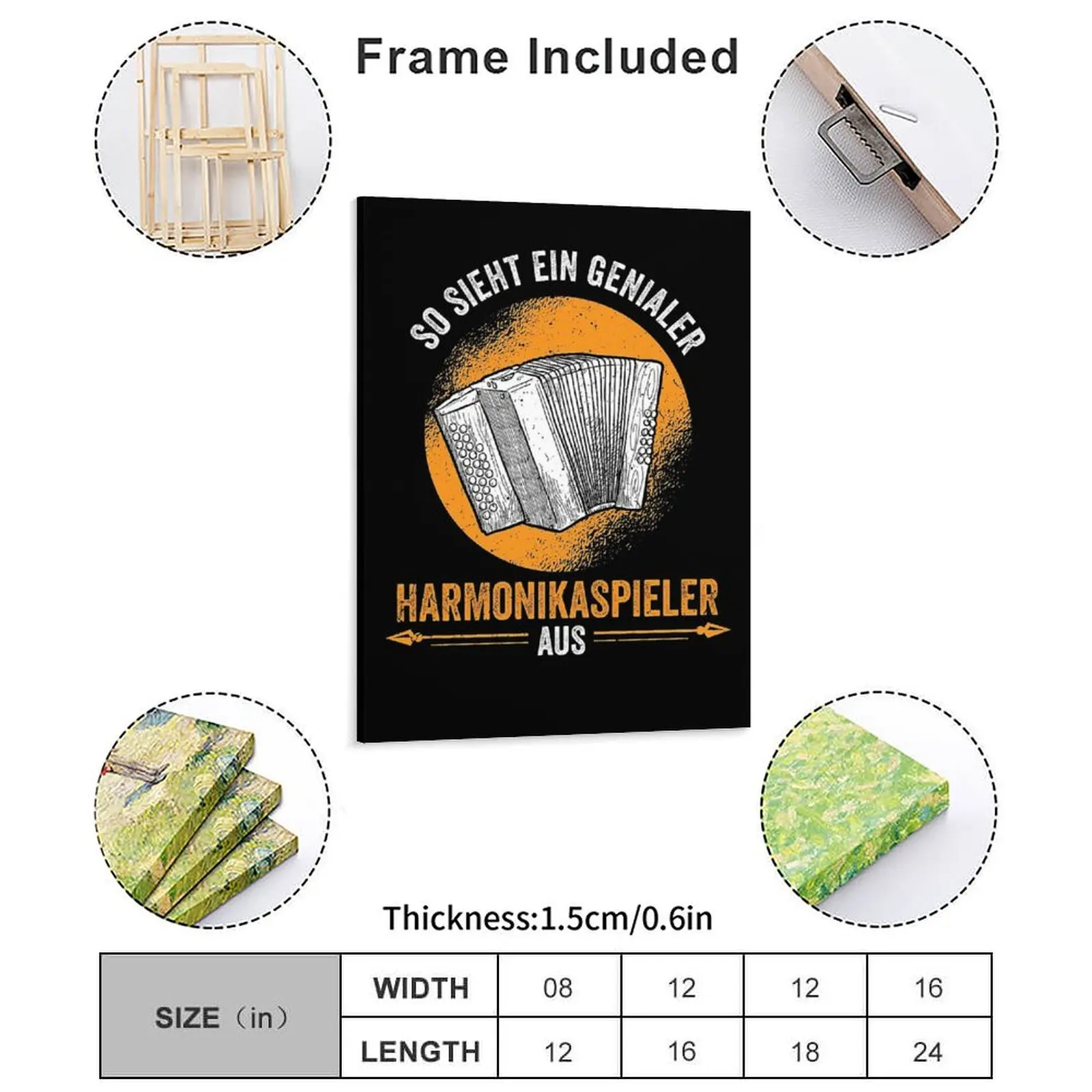 هارمونيكا لاعب هدية الأكورديون قماش اللوحة المرآب اللوحة لوحات مضحكة خلق لوحات جدار مؤطرة