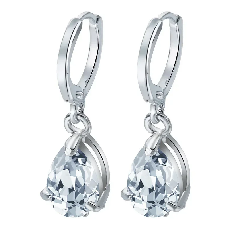 Delysia King-pendientes de cristal de circón cúbico para mujer, aretes colgantes de oreja de gota de agua versátiles, regalo de cumpleaños,