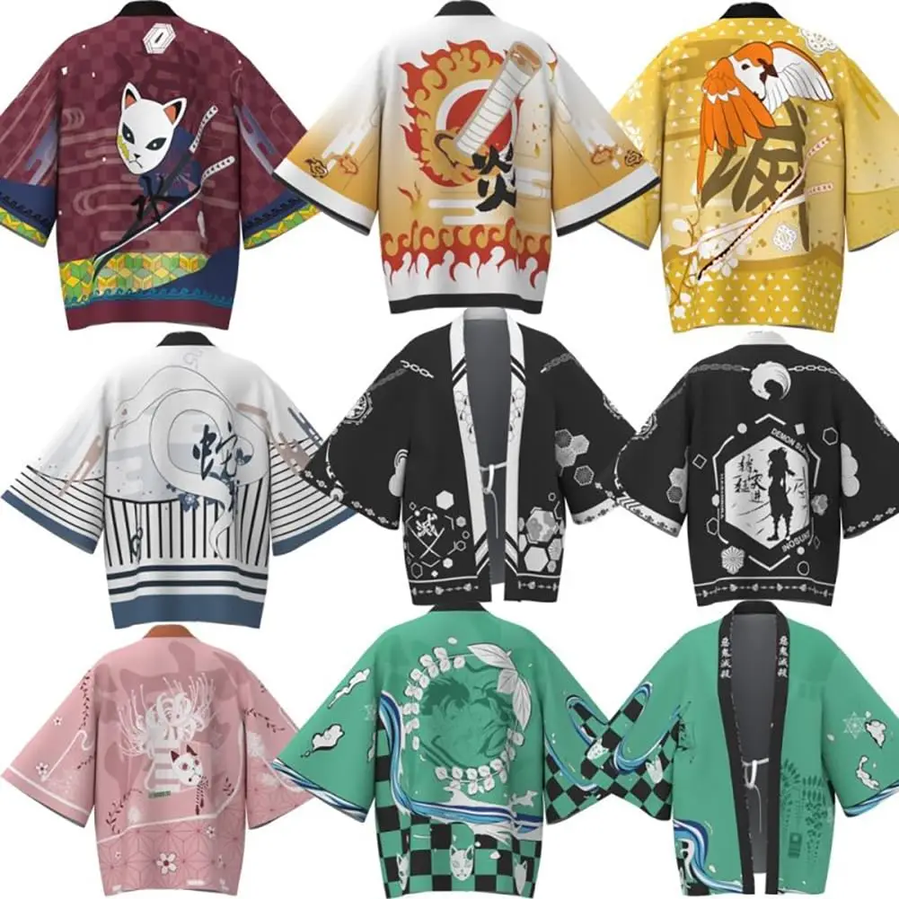 

Unisex Kimono Character Anime Tops Fashion Casual Cardigan Yukata Outfit Japanese Streetwear Traditional Clothing