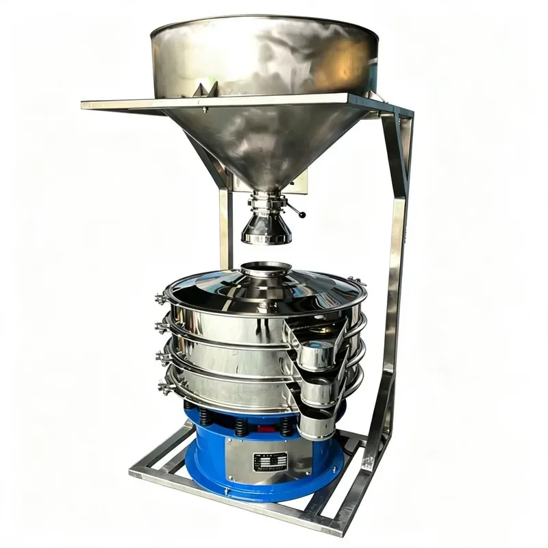 i Ultrasonic 3D Vibrating Sieve for Wollastonite Fine Powder, Stainless Steel Multi Layer Rotary Sieve With Hopper Uniform