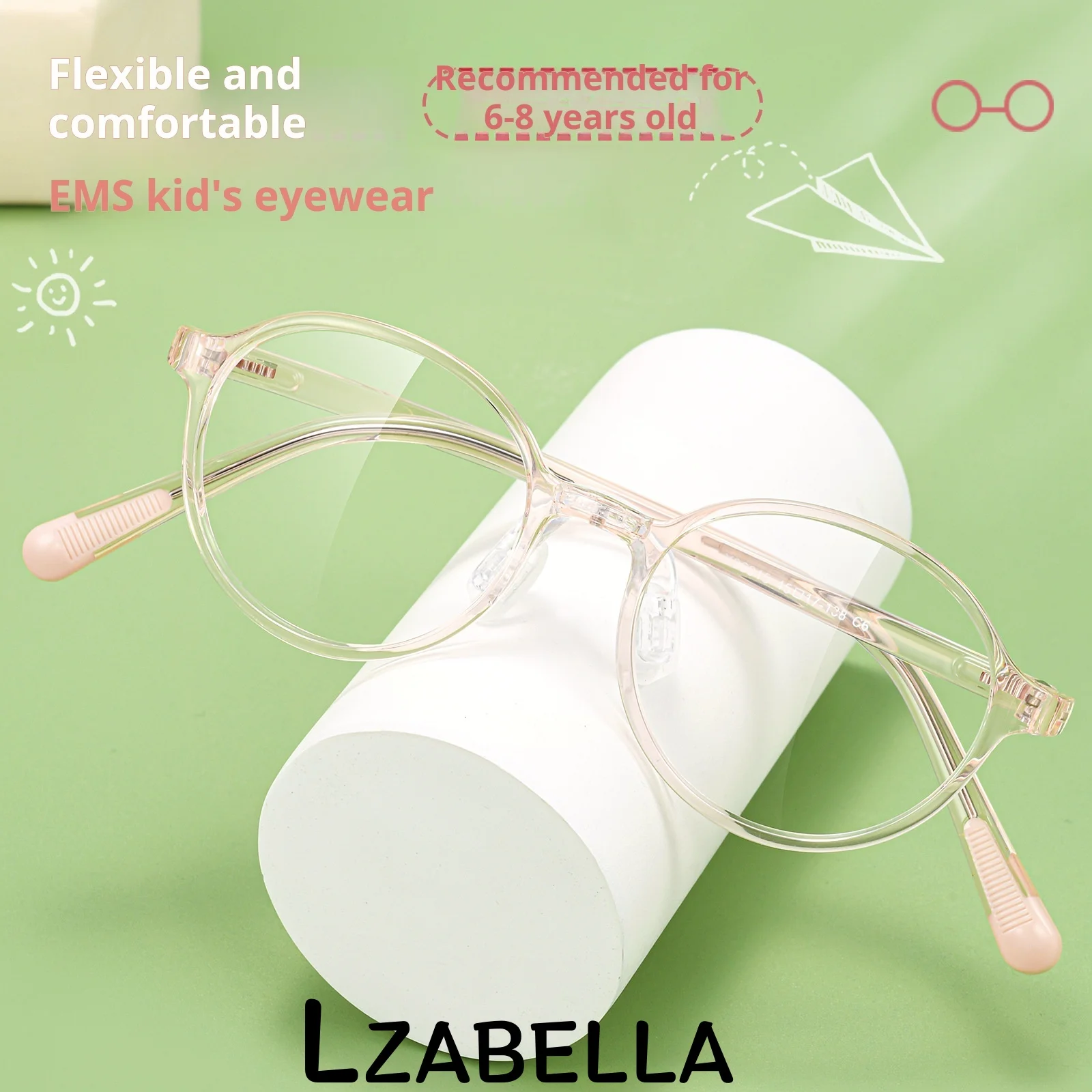 

Круглые оправы для очков Lzabella для мальчиков и девочек, суперлегкие, из мягкого силикона, для подростков, Y96015ET