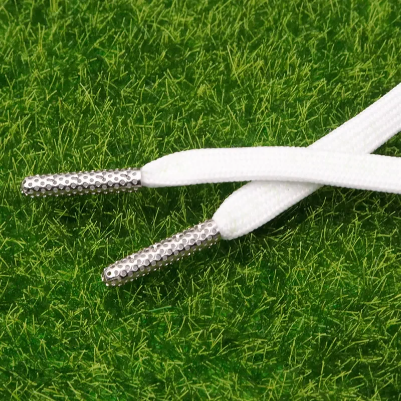 3.8*23mm Boot Shoelace Silver Aglets 4pcs/set Sneaker String Personality Trendy Shoe Rope Tips Silver Open Hollow Metal Head