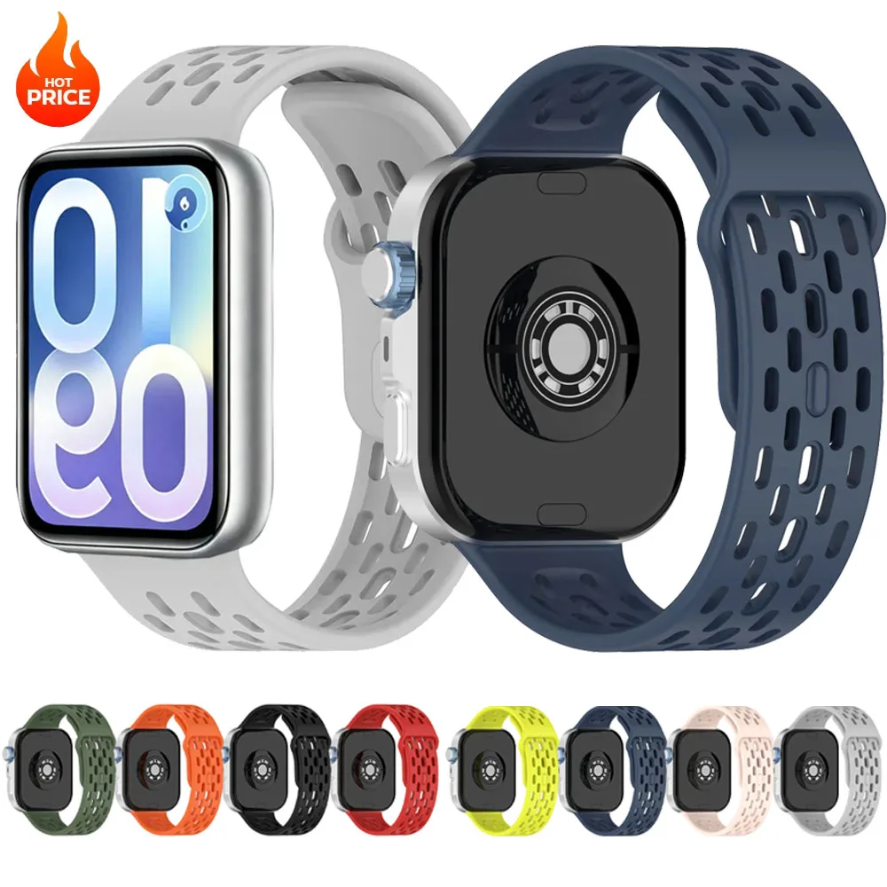 Atmungsaktives Silikonarmband für Xiaomi Mi Band 10 Pro 9/8 Pro, weiches Ersatzarmband für Redmi Watch 6-5-4 Zubehör.