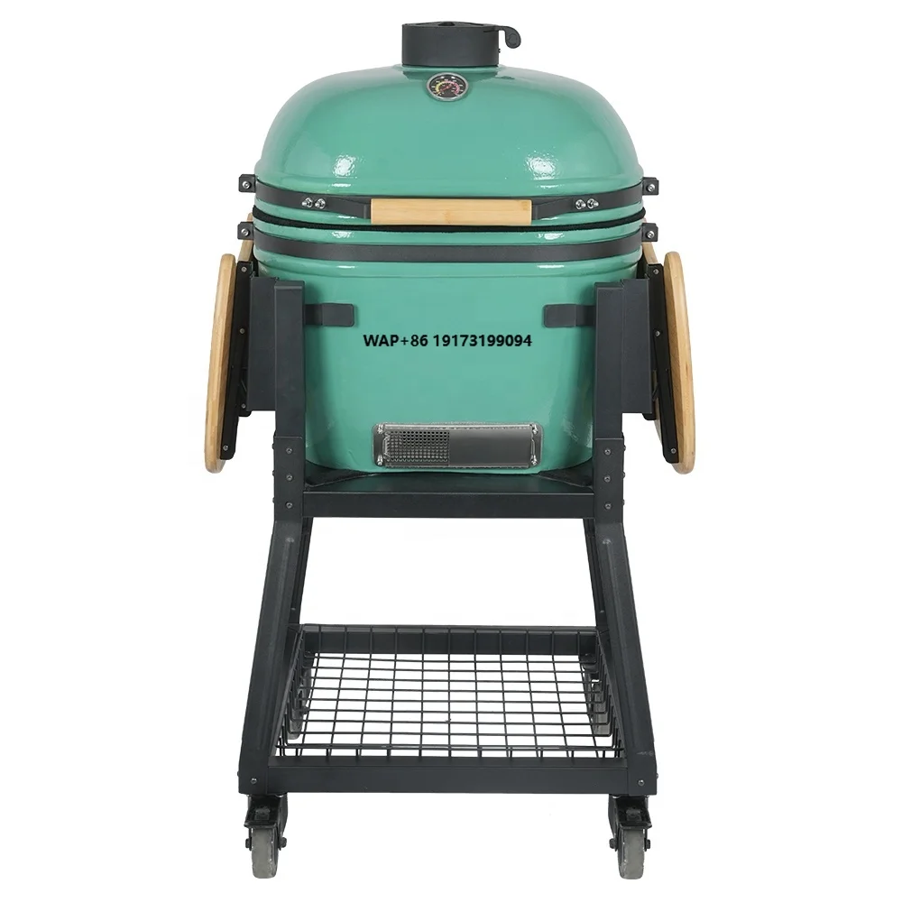 

23" Oval Shape Kamado Grill Portable Bbq Grills Smokeless Bbq Grill Outdoor