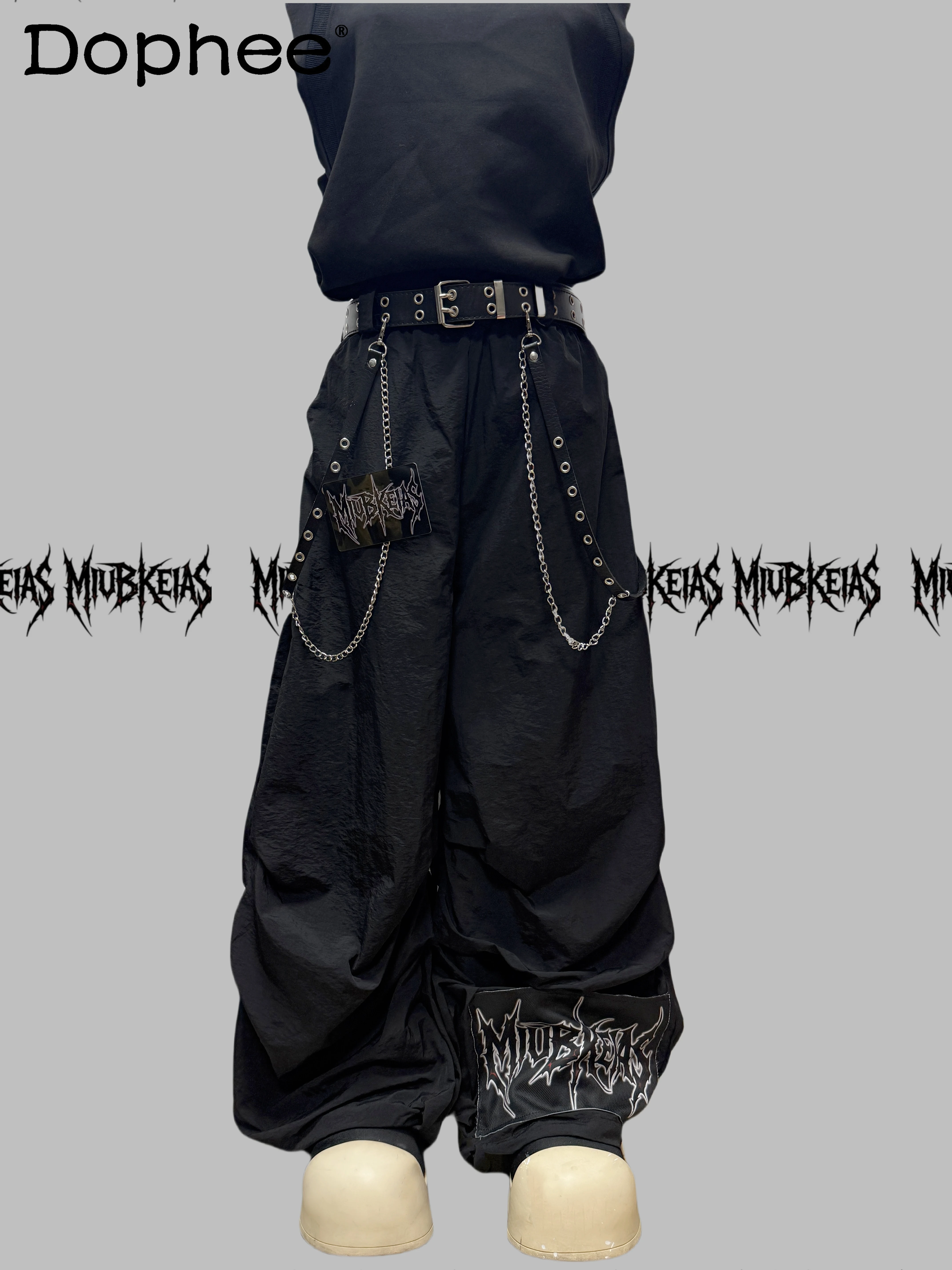 

Y2K Subculture Japanese Original Fashion Trend Casual Pants Unisex Wide Leg Loose Floor-Length Pants Summer